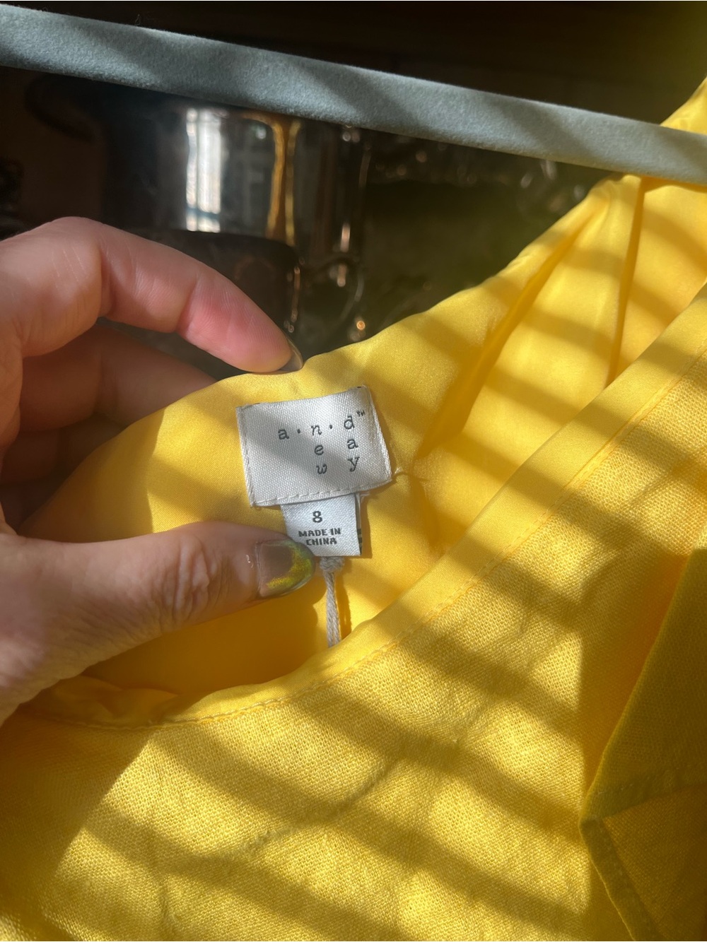 Bright Yellow Linen One-Shoulder Ruffle Dress - Picture 2 of 2